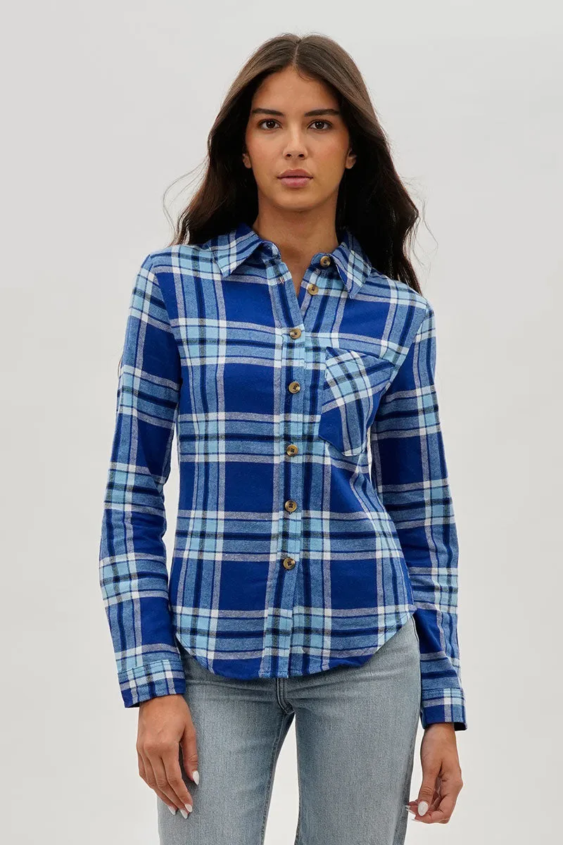 Canada Weather Gear Button Up Flannel Shirt - Blue sold by Fairweather