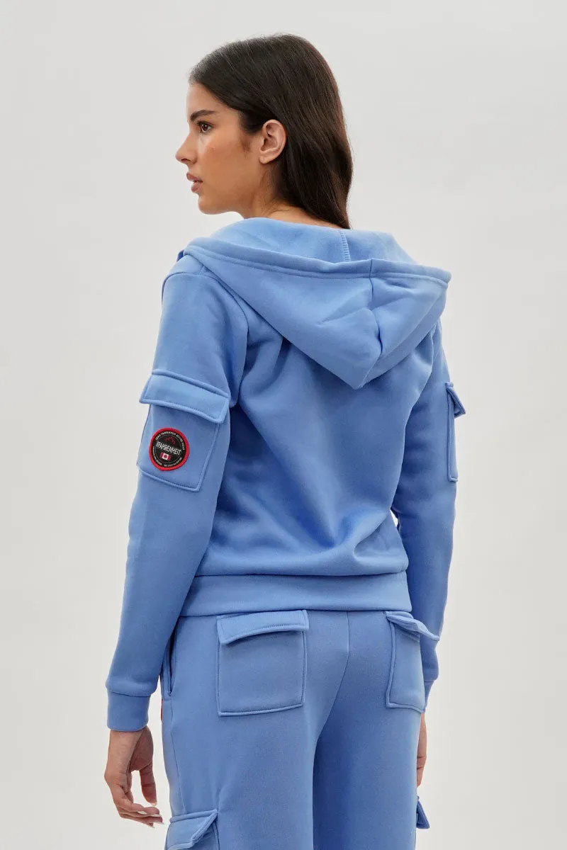 Fahrenheit Utility Pocket Zip Up Hoodie - Blue sold by Fairweather product image thumbnail 3