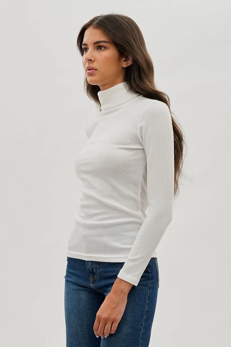 Magazine Ribbed Turtleneck Pullover Sweater - White sold by Fairweather product image thumbnail 2