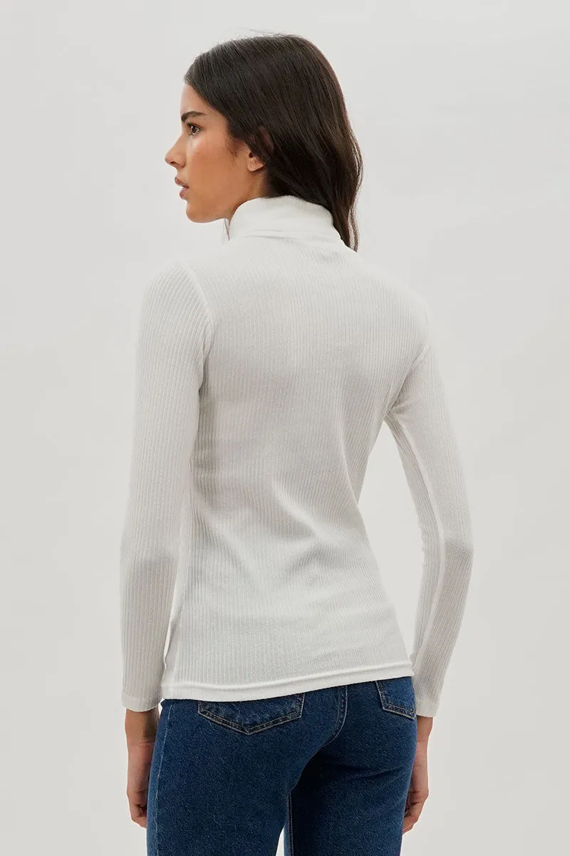Magazine Ribbed Turtleneck Pullover Sweater - White sold by Fairweather product image thumbnail 3