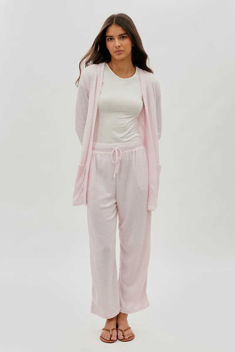 Open Front Waffle Knit Cardigan - Blush sold by Fairweather product image thumbnail 5