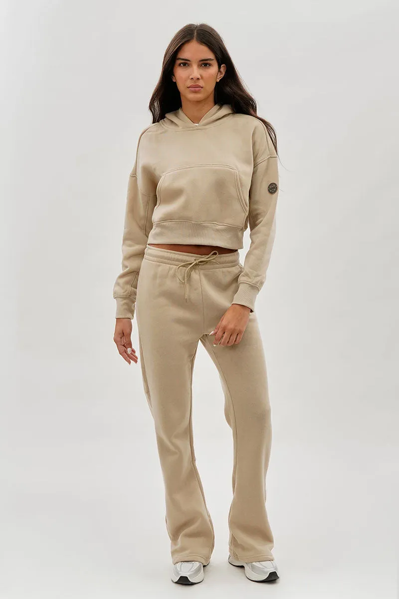 Fahrenheit Wide Leg Drawstring Sweatpants - Beige sold by Fairweather product image thumbnail 5