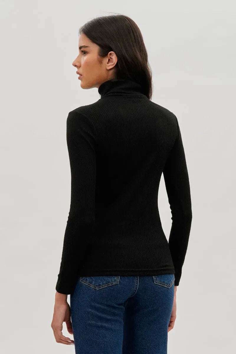Magazine Ribbed Turtleneck Pullover Sweater - Black sold by Fairweather product image thumbnail 3