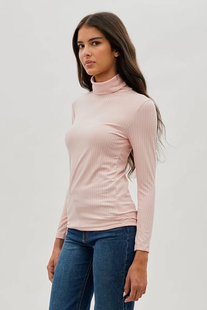 Majora Long Sleeve Turtleneck Pullover Sweater - Blush sold by Fairweather product image thumbnail 2