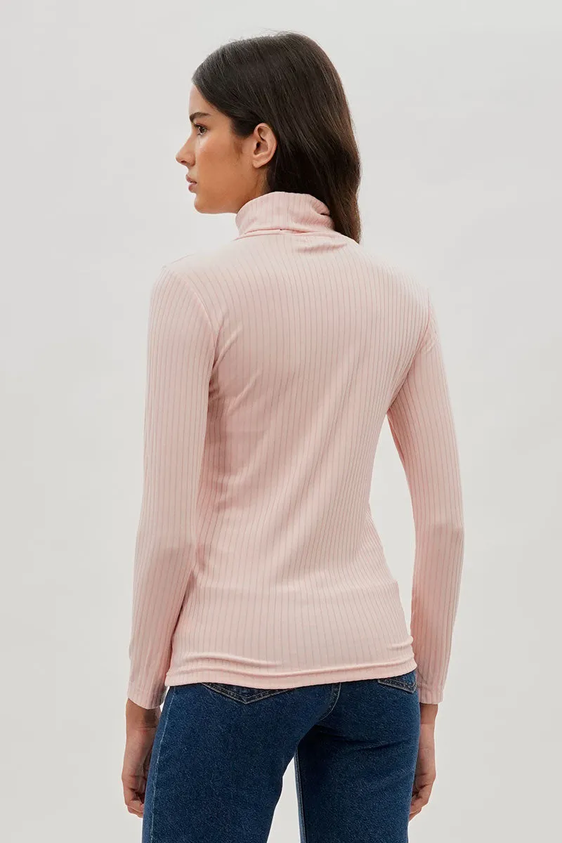 Majora Long Sleeve Turtleneck Pullover Sweater - Blush sold by Fairweather product image thumbnail 3