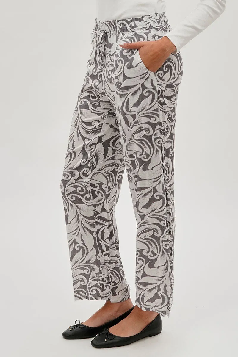 International INC Company Leaf Print Wide Leg Pants - Grey sold by Fairweather product image thumbnail 2