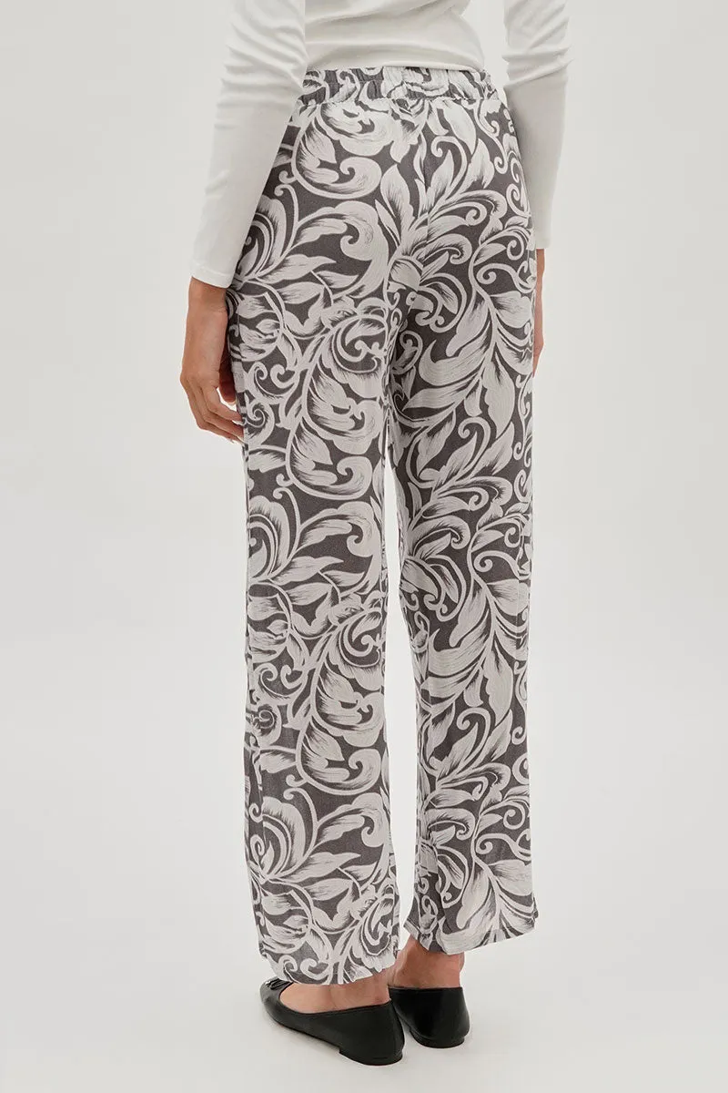 International INC Company Leaf Print Wide Leg Pants - Grey sold by Fairweather product image thumbnail 3