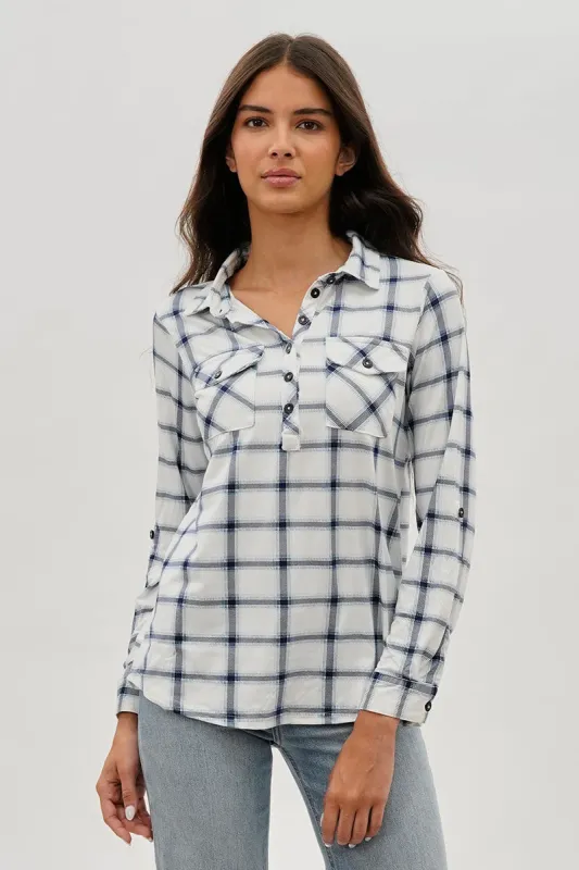 Urbanology Plaid Button Down Shirt - White sold by Fairweather