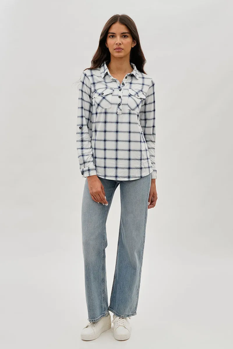 Urbanology Plaid Button Down Shirt - White sold by Fairweather product image thumbnail 5