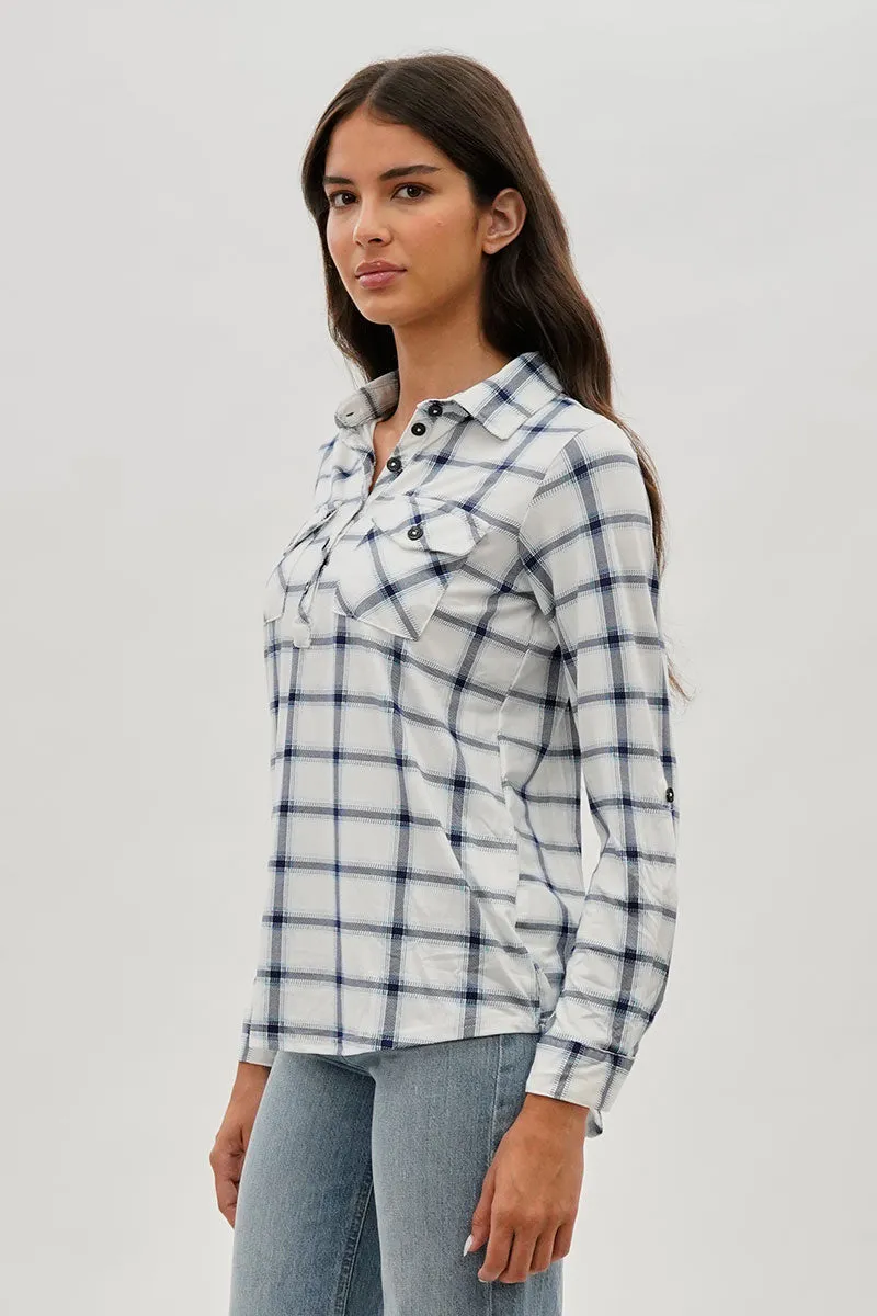 Urbanology Plaid Button Down Shirt - White sold by Fairweather product image thumbnail 2