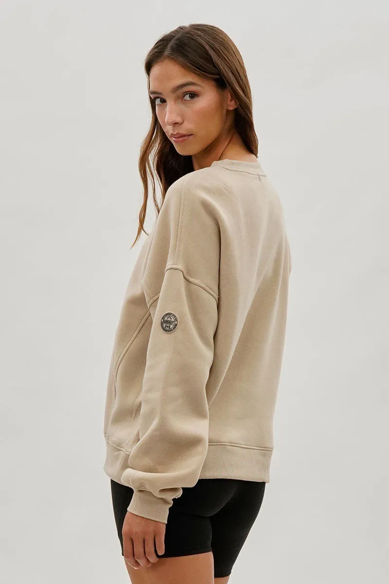 Fahrenheit Drop Shoulder Kangaroo Pocket Sweatshirt - Beige sold by Fairweather product image thumbnail 3