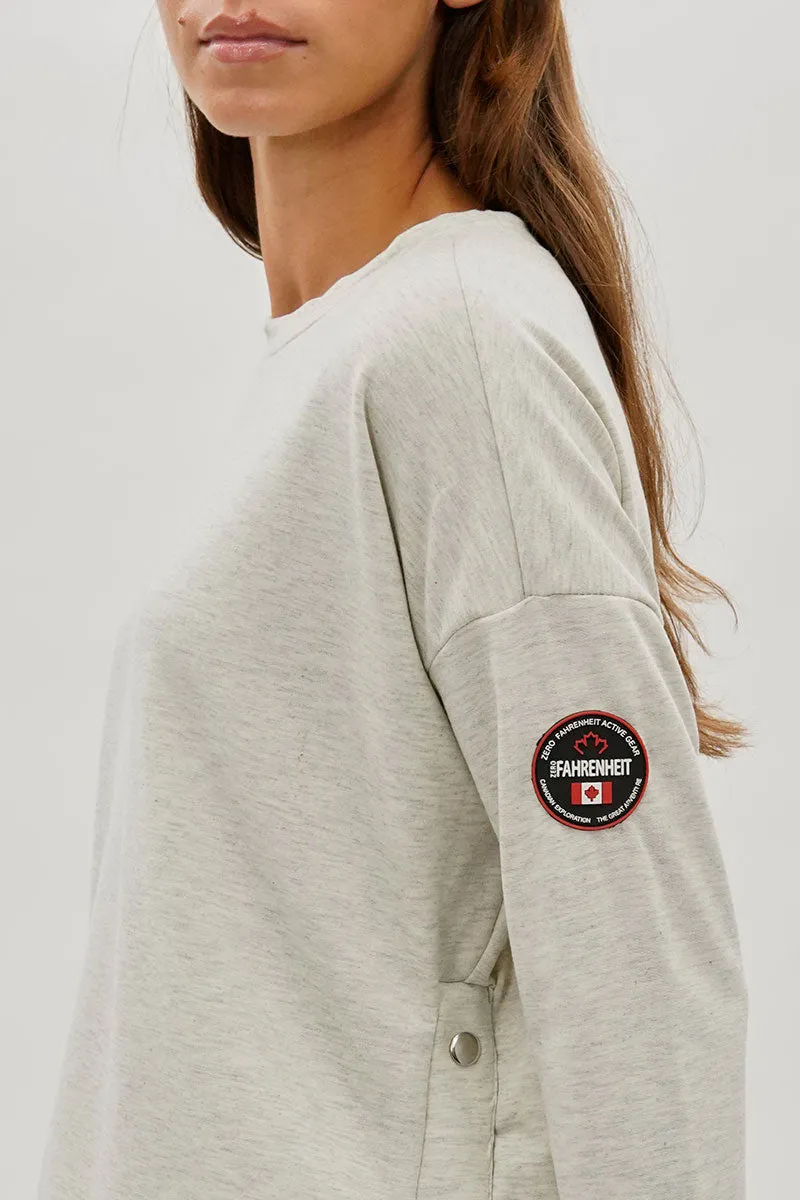 Fahrenheit Drop Shoulder Side Button Detail Pullover Sweater - Cream sold by Fairweather product image thumbnail 4