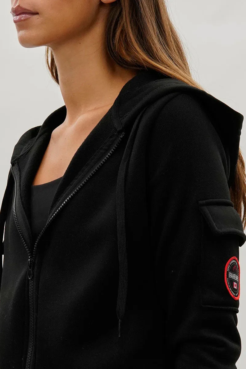 Fahrenheit Zip Up Utility Pocket Hoodie - Black sold by Fairweather product image thumbnail 4