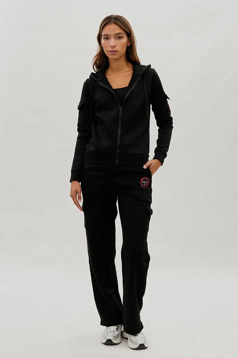 Fahrenheit Zip Up Utility Pocket Hoodie - Black sold by Fairweather product image thumbnail 5