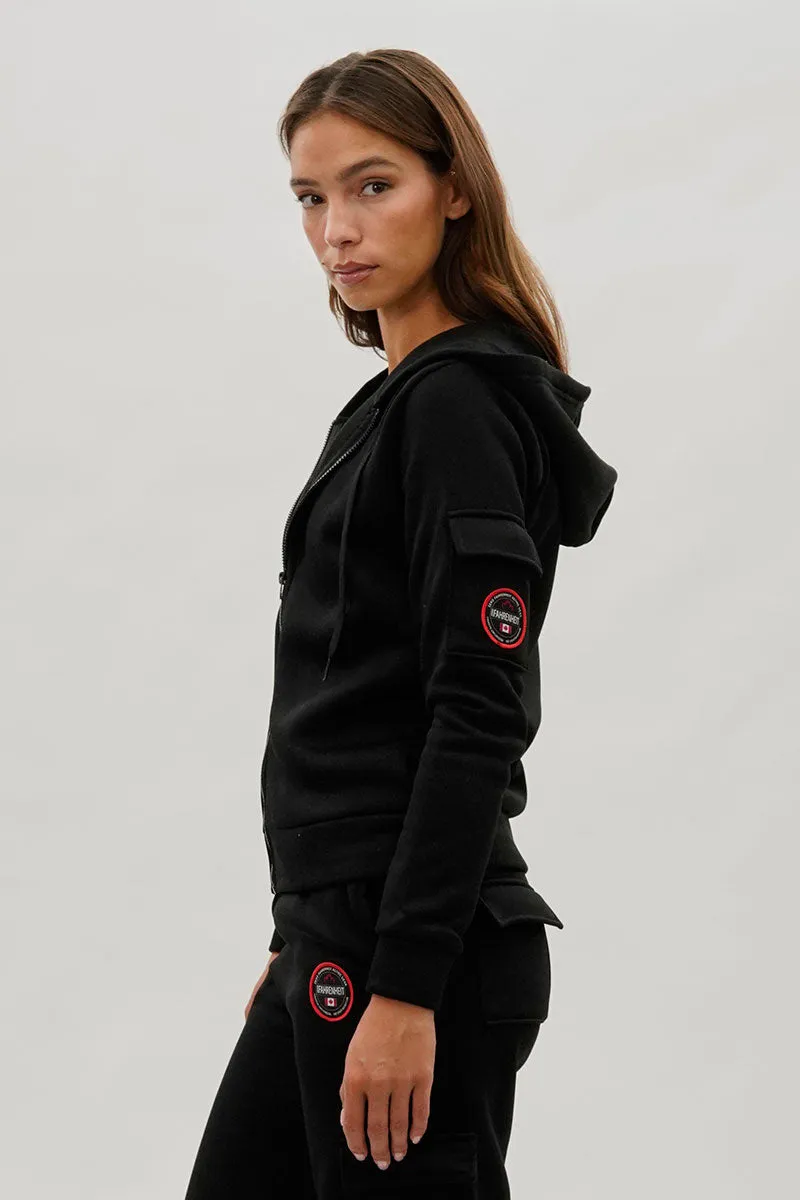 Fahrenheit Zip Up Utility Pocket Hoodie - Black sold by Fairweather product image thumbnail 2