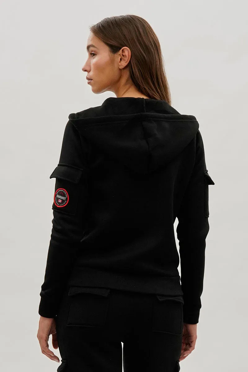 Fahrenheit Zip Up Utility Pocket Hoodie - Black sold by Fairweather product image thumbnail 3