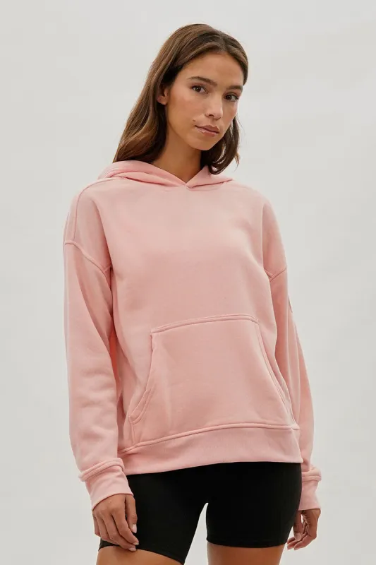 Fahrenheit Drop Shoulder Pullover Hoodie - Pink sold by Fairweather