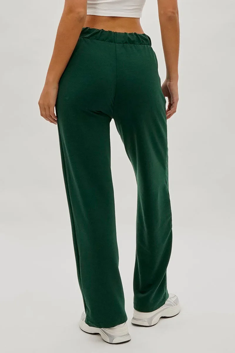 Fahrenheit Wide Leg Drawstring Sweatpants - Green sold by Fairweather product image thumbnail 3