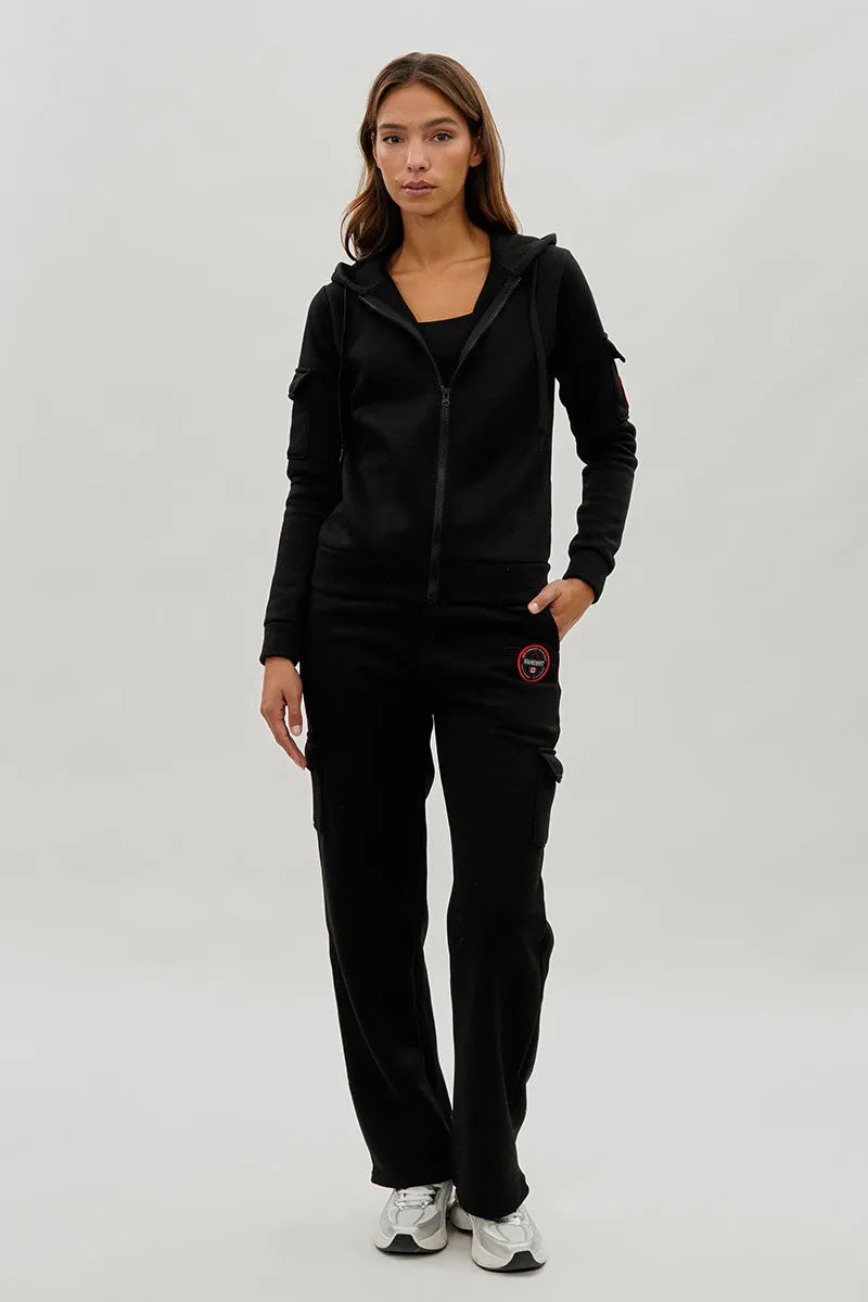 Fahrenheit Wide Leg Cargo Sweatpants - Black sold by Fairweather product image thumbnail 5