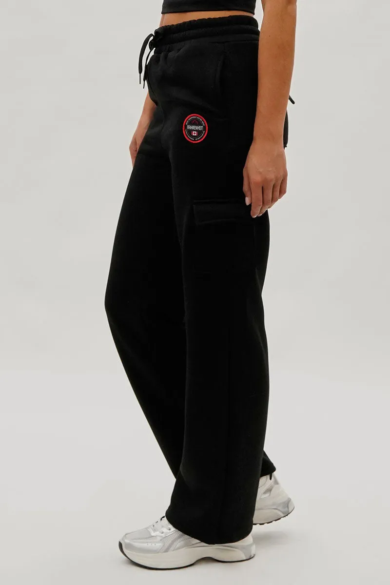 Fahrenheit Wide Leg Cargo Sweatpants - Black sold by Fairweather product image thumbnail 2