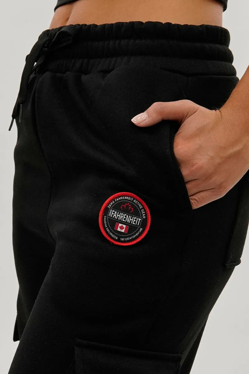 Fahrenheit Wide Leg Cargo Sweatpants - Black sold by Fairweather product image thumbnail 4