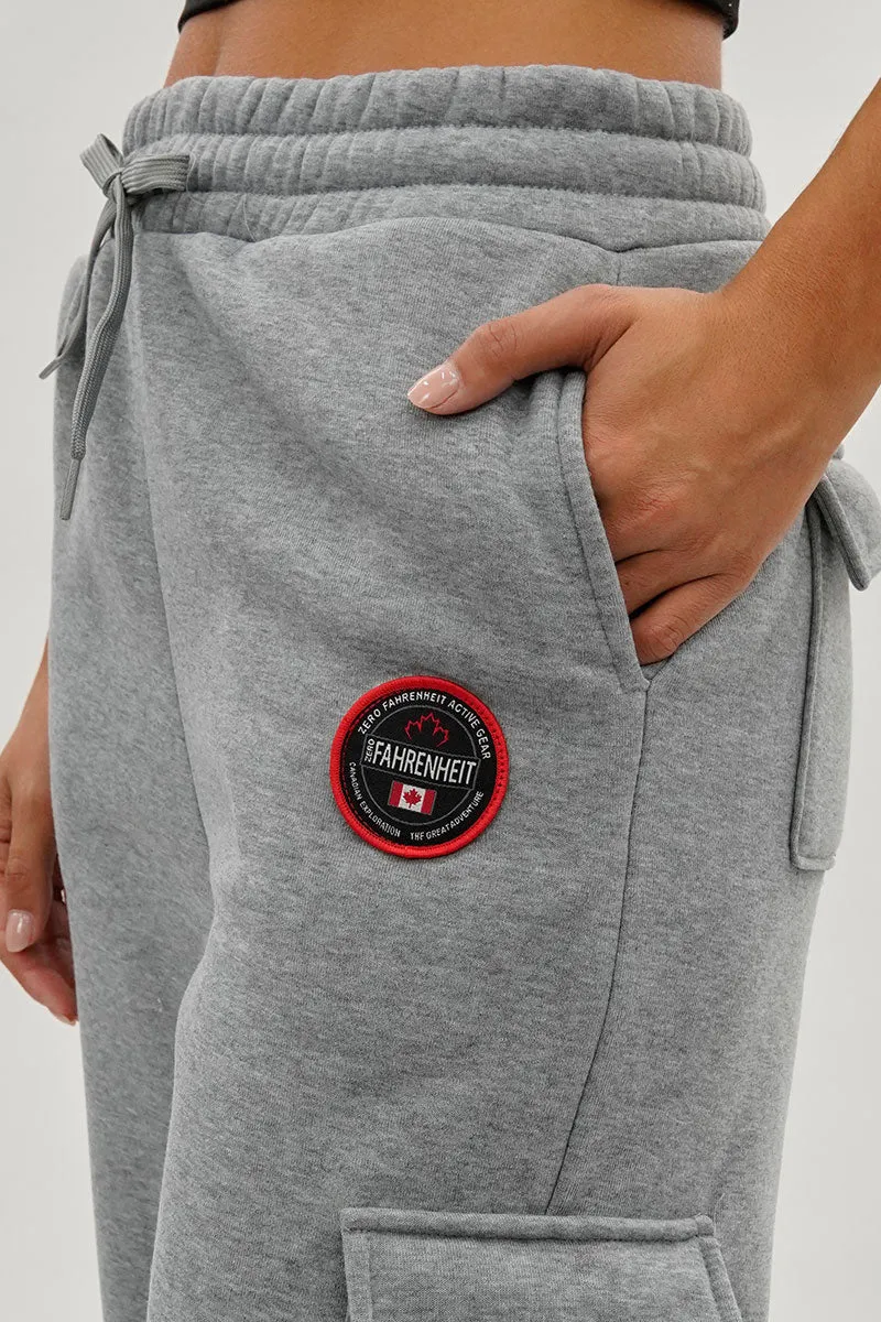 Fahrenheit Wide Leg Cargo Sweatpants - Grey sold by Fairweather product image thumbnail 4