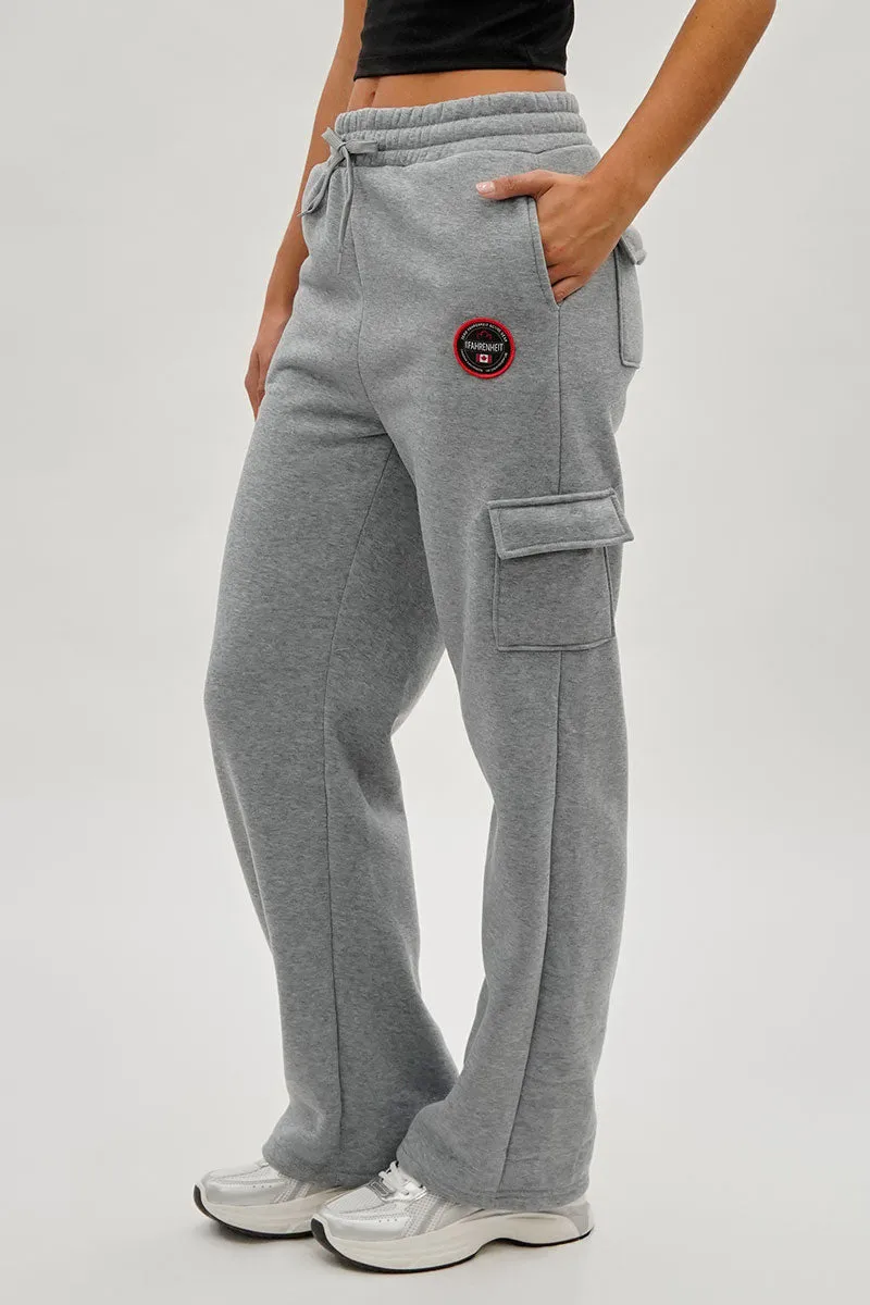 Fahrenheit Wide Leg Cargo Sweatpants - Grey sold by Fairweather product image thumbnail 2