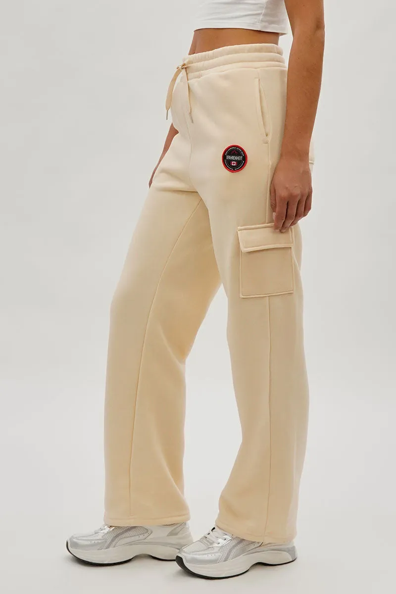 Fahrenheit Wide Leg Cargo Sweatpants - Cream sold by Fairweather product image thumbnail 2