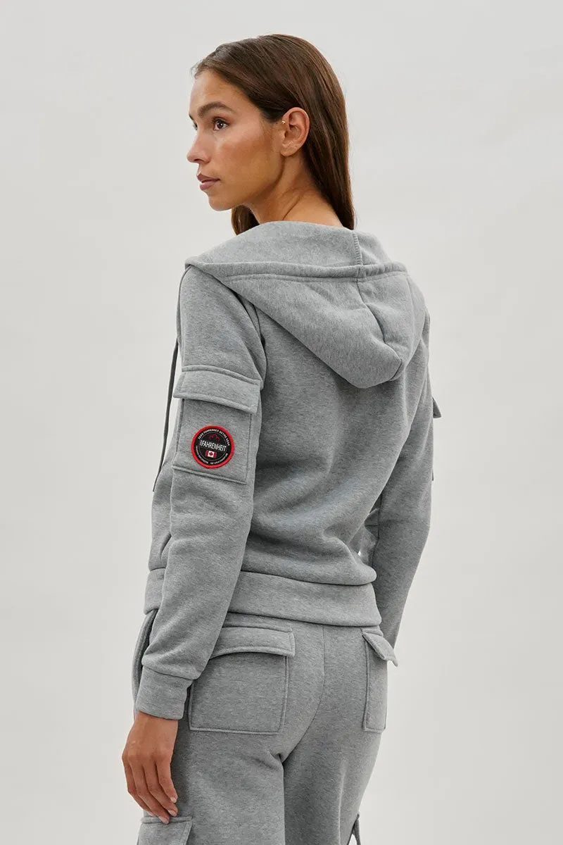 Fahrenheit Zip Up Utility Pocket Hoodie - Grey sold by Fairweather product image thumbnail 3