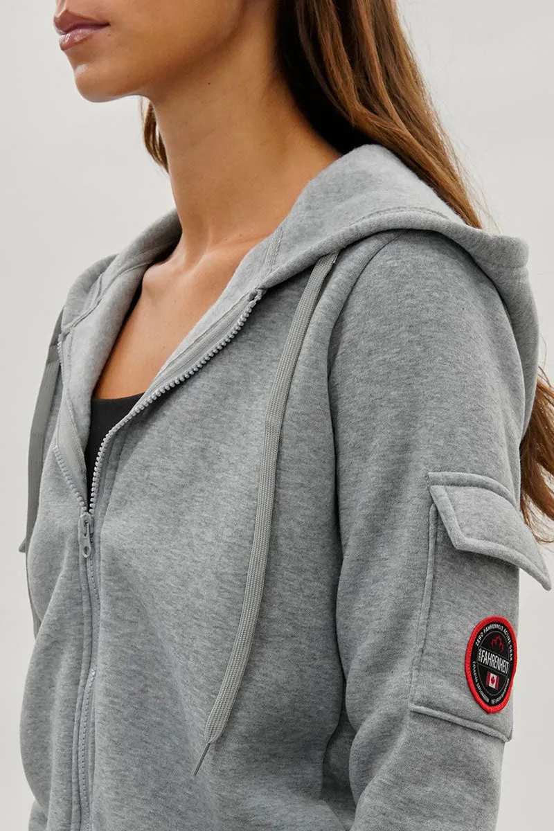 Fahrenheit Zip Up Utility Pocket Hoodie - Grey sold by Fairweather product image thumbnail 4