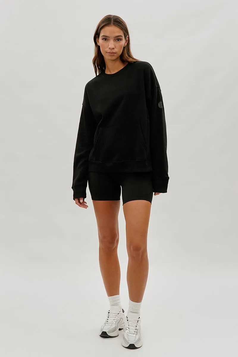 Drop Shoulder Kangaroo Pocket Sweatshirt - Black sold by Fairweather product image thumbnail 5