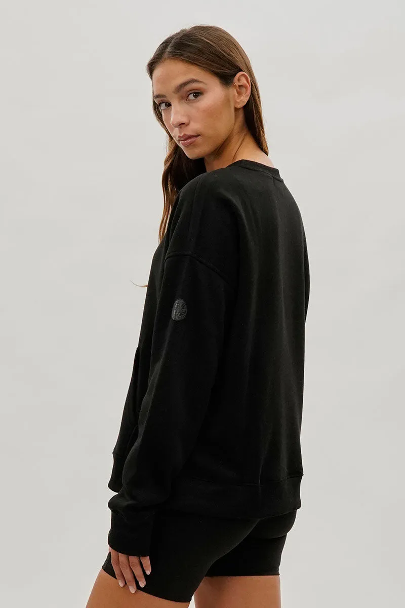 Drop Shoulder Kangaroo Pocket Sweatshirt - Black sold by Fairweather product image thumbnail 3