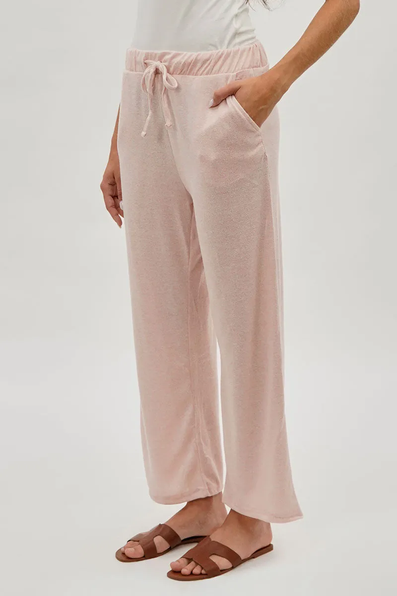 Fahrenheit Wide Leg Drawstring Sweatpants - Blush sold by Fairweather product image thumbnail 2