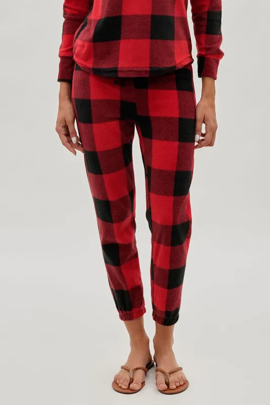 Canada Weather Gear Plaid Jogger Pajama Pants - Red sold by Fairweather