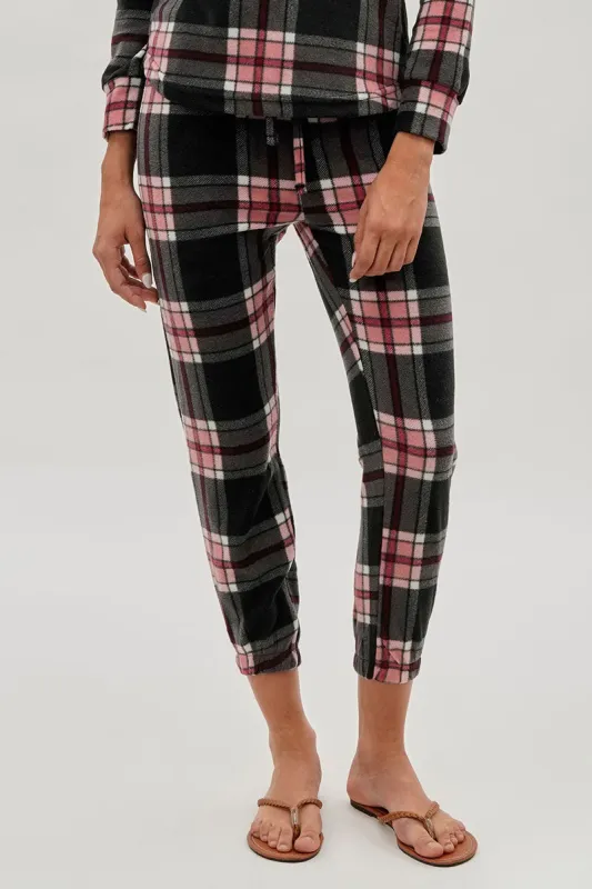 Canada Weather Gear Plaid Jogger Pajama Pants - Black sold by Fairweather