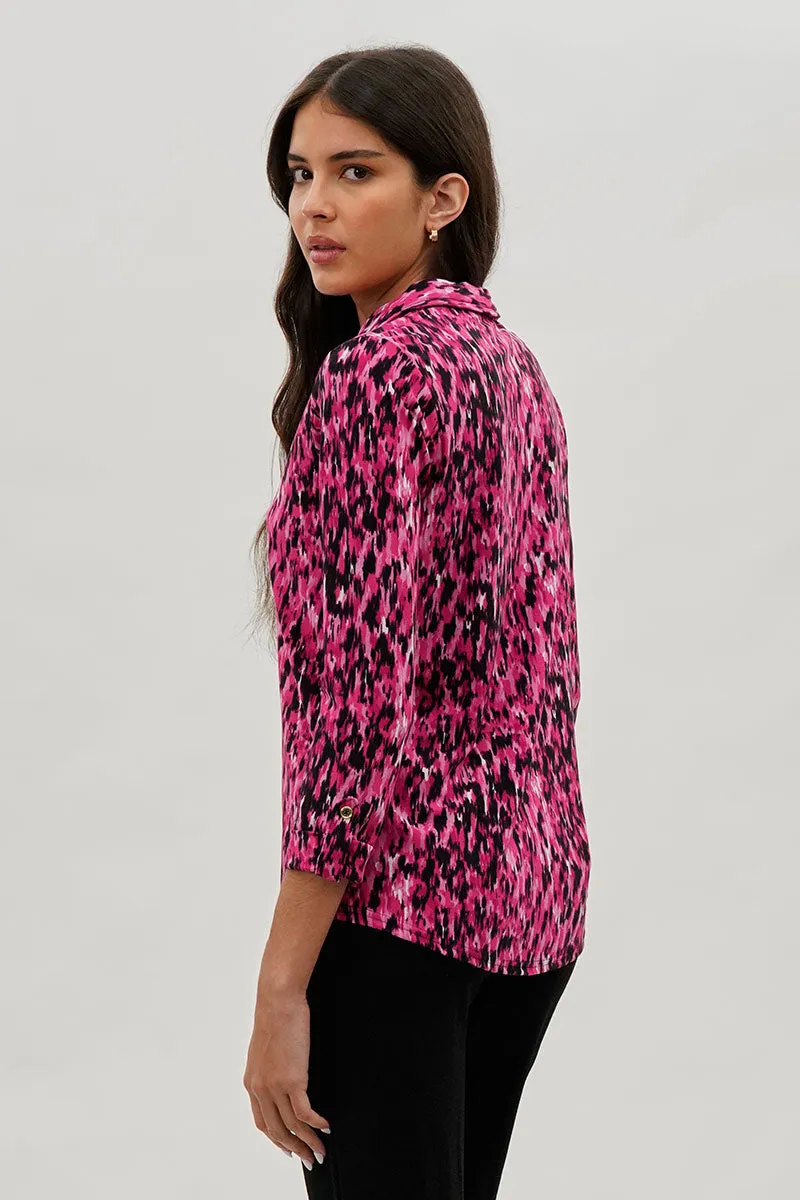 International INC Company Split Neck Collared Blouse - Pink sold by Fairweather product image thumbnail 3
