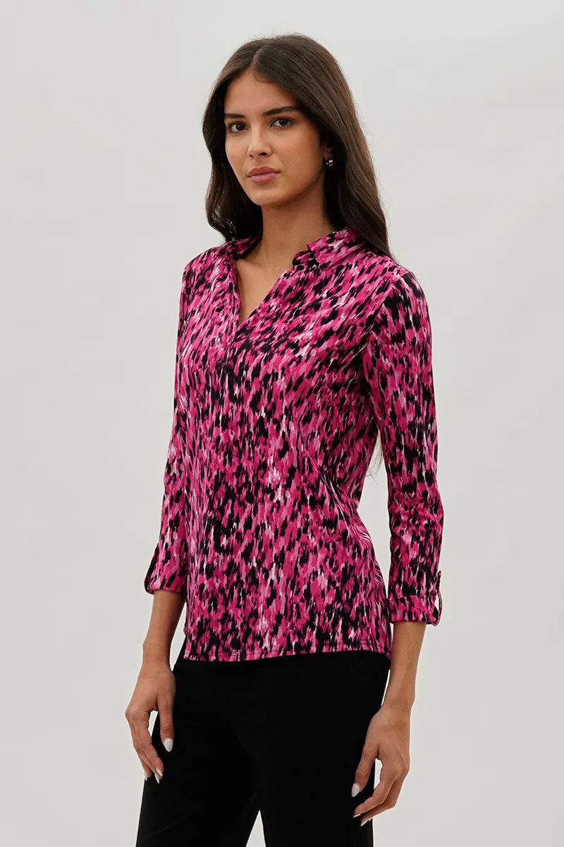 International INC Company Split Neck Collared Blouse - Pink sold by Fairweather product image thumbnail 2