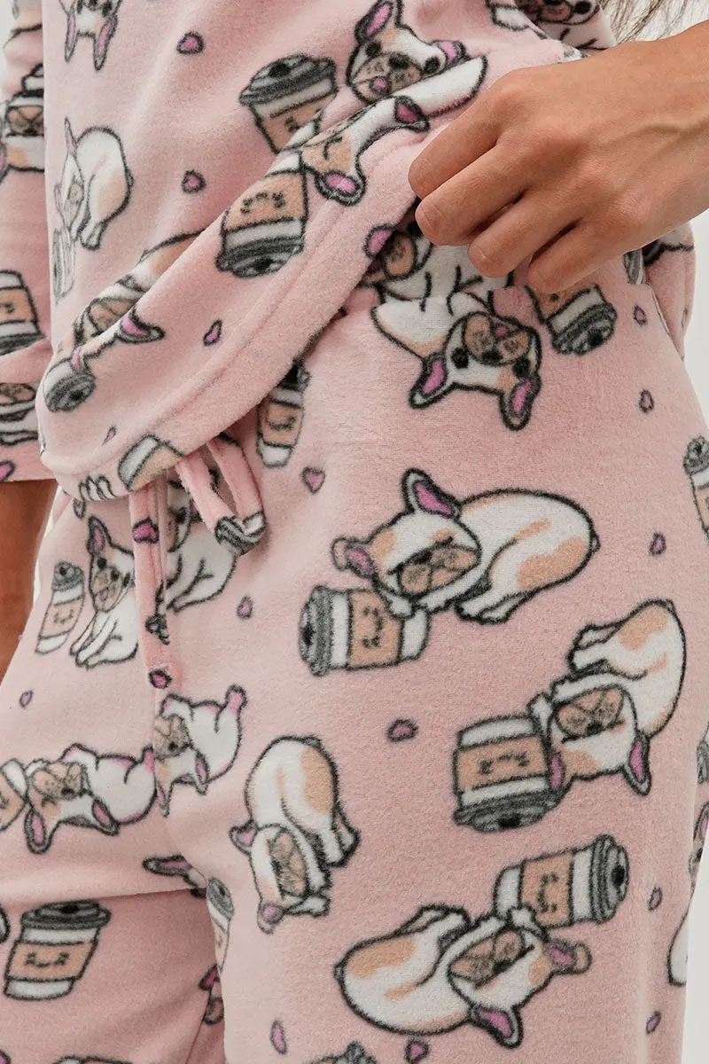 Canada Weather Gear Pug Print Wide Leg Pajama Pants - Pink sold by Fairweather product image thumbnail 4