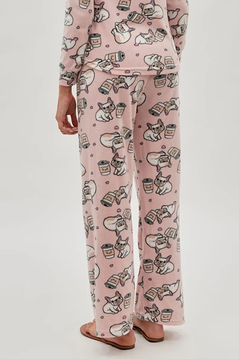 Canada Weather Gear Pug Print Wide Leg Pajama Pants - Pink sold by Fairweather product image thumbnail 3