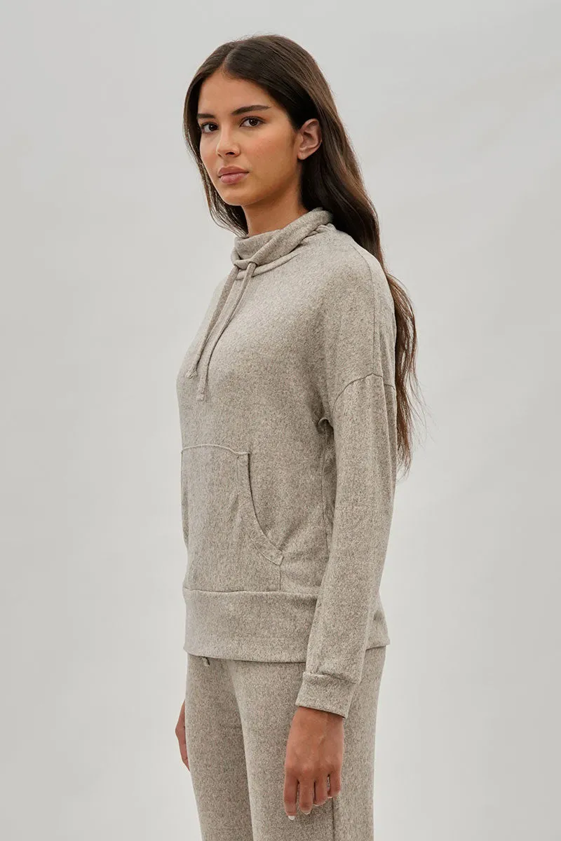 Fahrenheit Cowl Neck Sweatshirt - Cream sold by Fairweather product image thumbnail 2