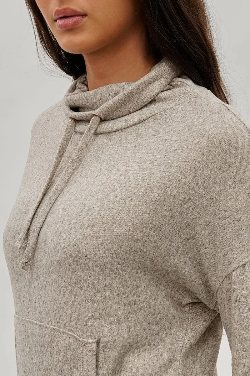 Fahrenheit Cowl Neck Sweatshirt - Cream sold by Fairweather product image thumbnail 4