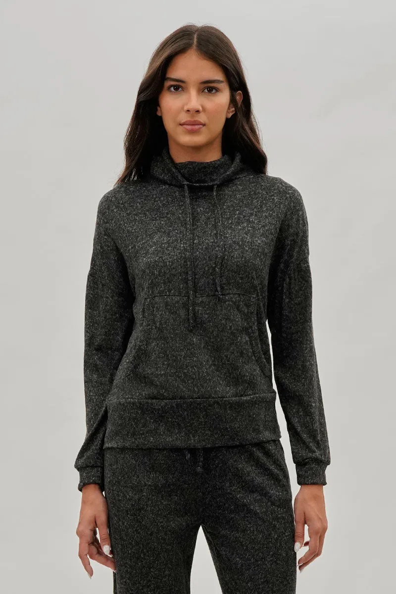 Cowl Neck Sweatshirt - Black sold by Fairweather
