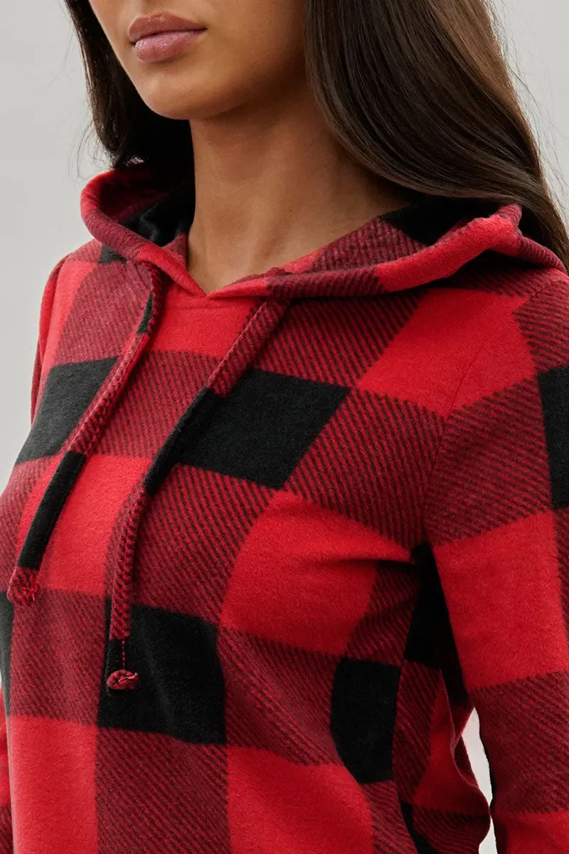 Canada Weather Gear Plaid Hooded Pajama Top - Red sold by Fairweather product image thumbnail 4