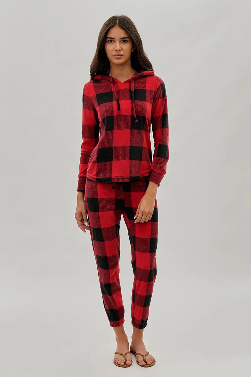 Canada Weather Gear Plaid Hooded Pajama Top - Red sold by Fairweather product image thumbnail 5