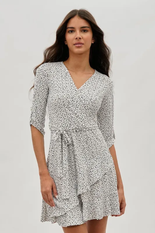 International INC Company Belted Polka Dot Print Day Dress - White sold by Fairweather