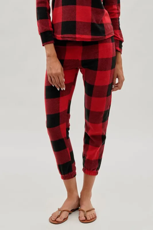 Canada Weather Gear Plaid Jogger Pajama Pants - Red sold by Fairweather