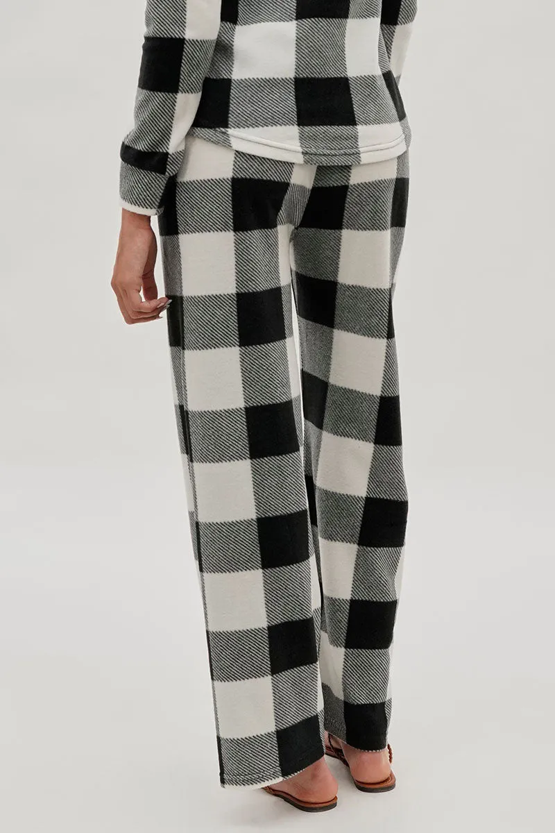 Canada Weather Gear Plaid Print Wide Leg Pajama Pants - White sold by Fairweather product image thumbnail 3