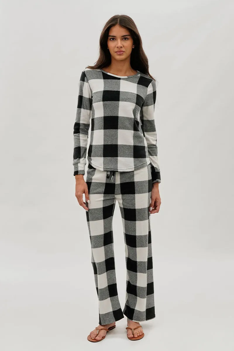 Canada Weather Gear Plaid Print Wide Leg Pajama Pants - White sold by Fairweather product image thumbnail 5