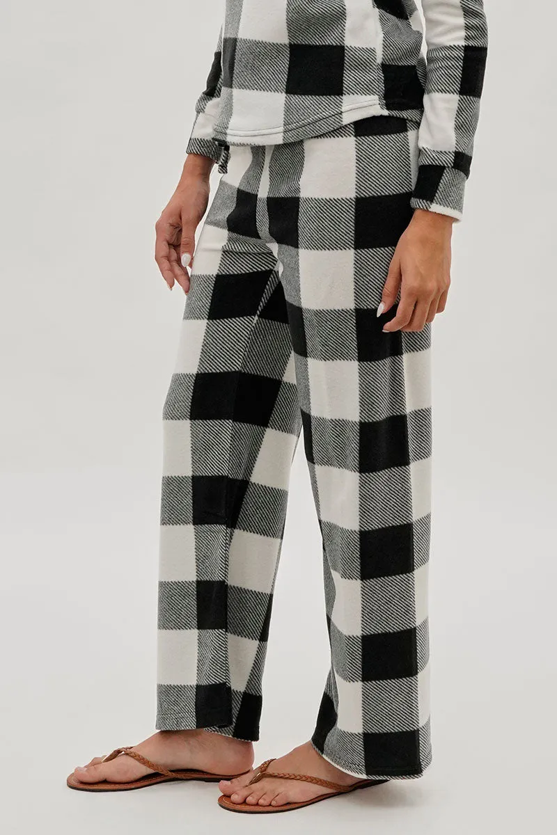 Canada Weather Gear Plaid Print Wide Leg Pajama Pants - White sold by Fairweather product image thumbnail 2