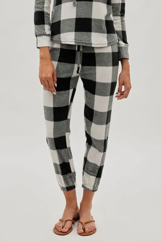 Canada Weather Gear Plaid Jogger Pajama Pants - White sold by Fairweather